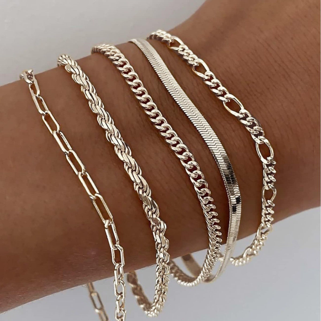 Ellen – Gullfarget armbåndsett