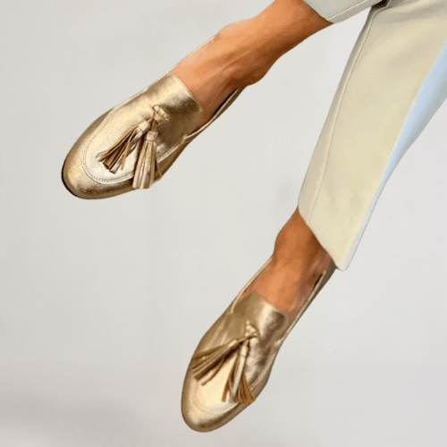 Vittoria | Damen Gold Loafers