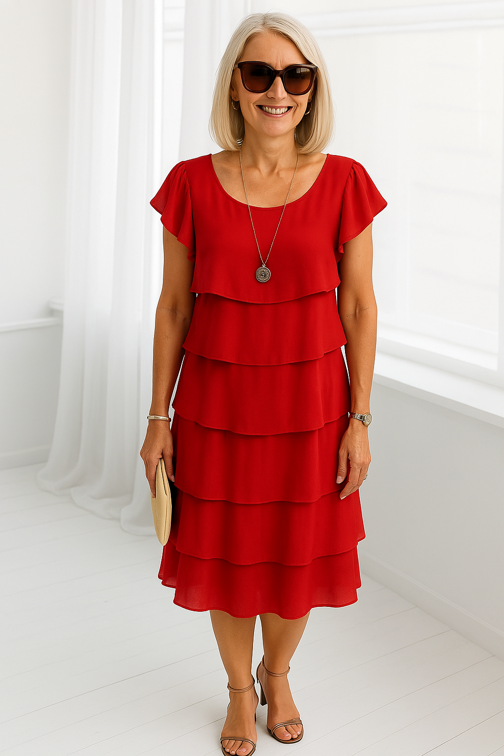 Olivia™ | Dress with Flutter Sleeves