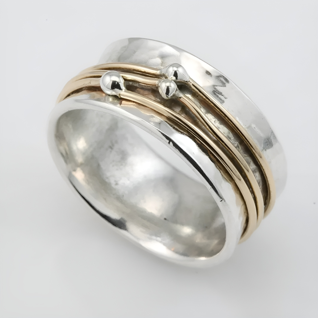 Gullforgylt vintage-ring i sølv