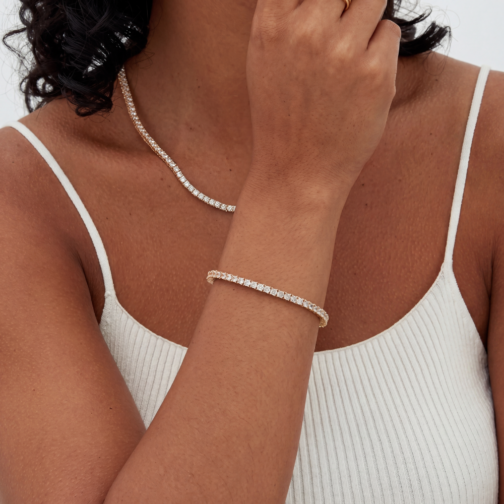 Valeria – tennisarmbånd med moissanitt