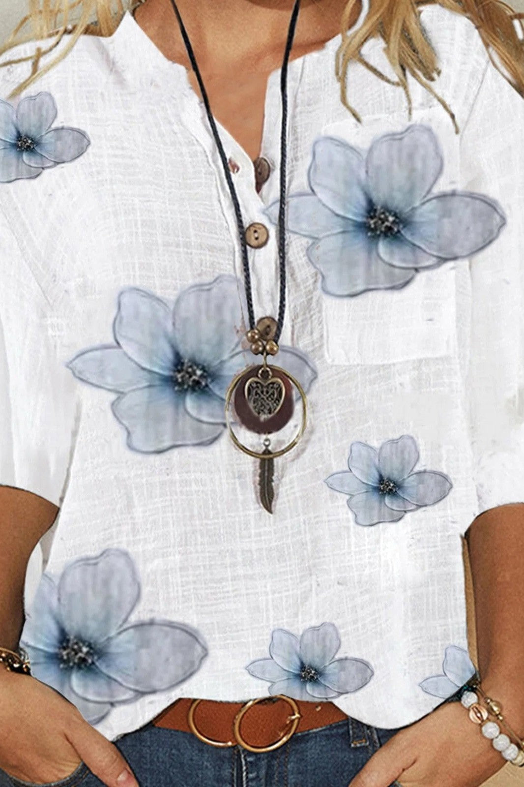 Margaret™ | V-Neck Floral Blouse